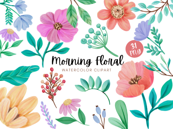 Download Morning Floral Watercolor Clipart Pastel - Watercolor Collection