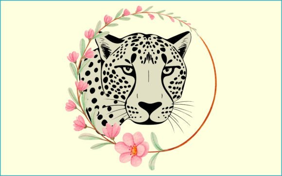 Download Cheetah Head and Watercolor Floral Svg - Watercolor Collection