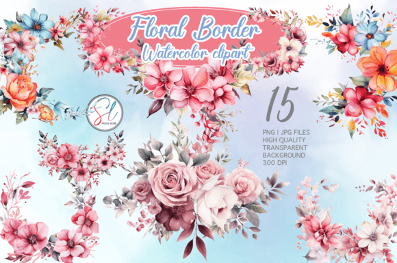 Download Floral Border Watercolor Sublimation - Watercolor Collection