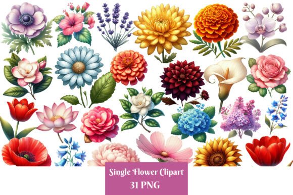 Download Watercolor Single Flower Clipart - Watercolor Collection