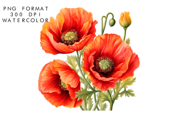 Download Watercolor Poppy Flower Clipart - Watercolor Collection
