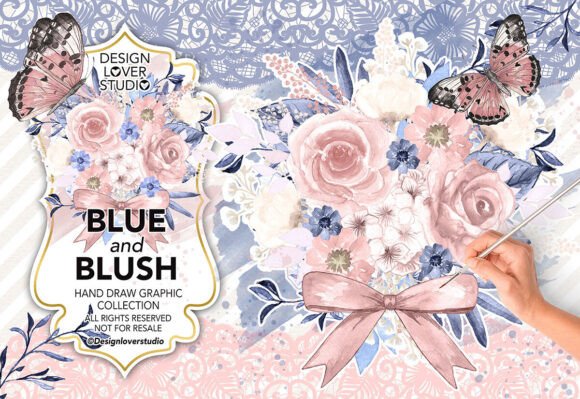 Download Watercolor BLUE and BLUSH Design, Spring - Watercolor Collection