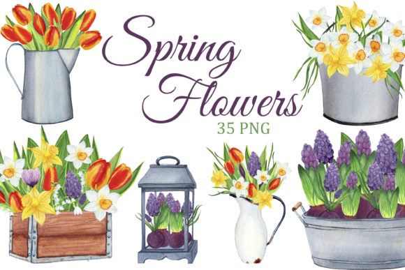 Download Spring Flowers Watercolor Clipart - Watercolor Collection