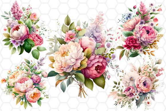 Download Watercolor Flower Bouquet Clipart Bundle - Watercolor Collection