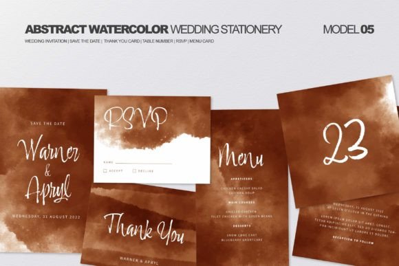Download Abstract Watercolor Wedding Stationery - Watercolor Collection