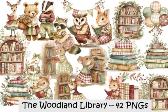 Download Woodland Library Cute Animals PNGs - Animals Collection