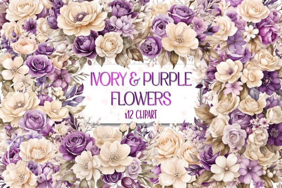 Download Watercolor Ivory &amp; Pearl Purple Flowers - Watercolor Collection