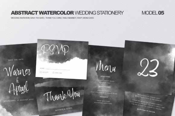 Download Abstract Watercolor Wedding Stationery - Watercolor Collection