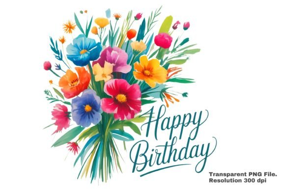 Download Vibrant Watercolor Flower Bouquet PNG - Watercolor Collection
