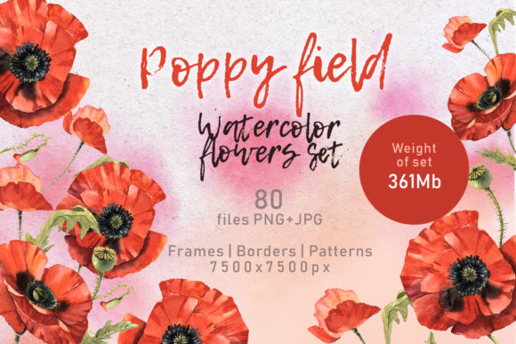 Download Poppy Field Watercolor Set - Watercolor Collection