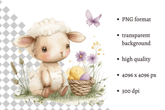 Download Cute Watercolor Easter Sheep Clipart - Watercolor Collection