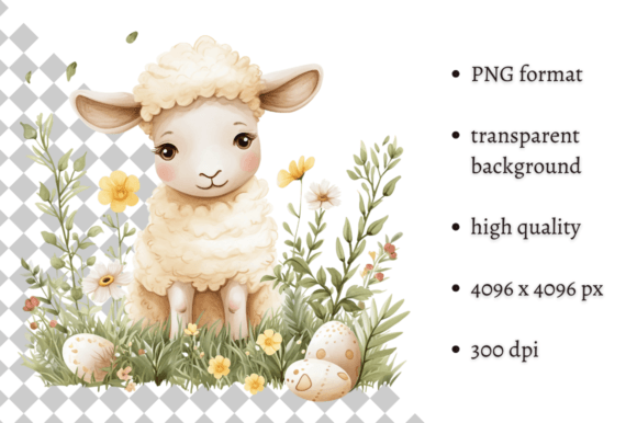 Download Cute Watercolor Easter Sheep Clipart - Watercolor Collection