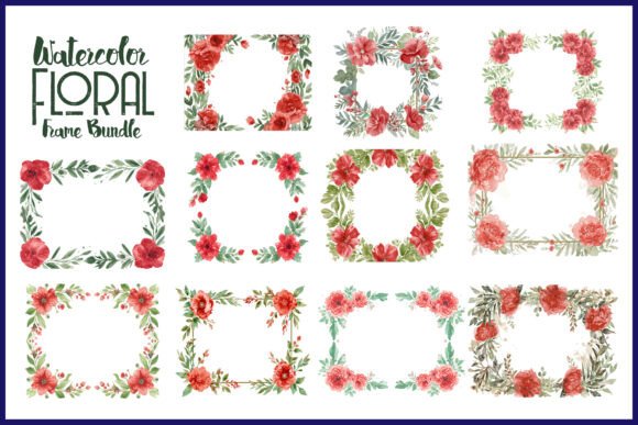 Download Watercolor Floral Frame Bundle - Watercolor Collection