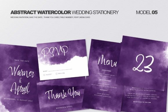 Download Abstract Watercolor Wedding Stationery - Watercolor Collection