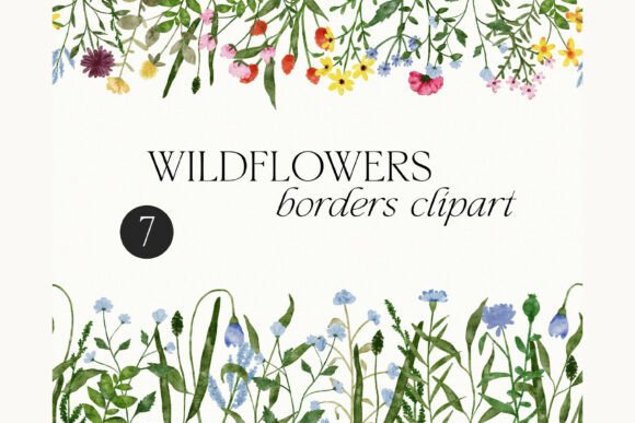 Download Wildflower Borders Clipart, Watercolor - Watercolor Collection