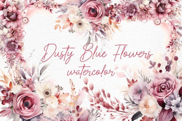 Download Dusty Pink Flowers Clipart Watercolor - Watercolor Collection