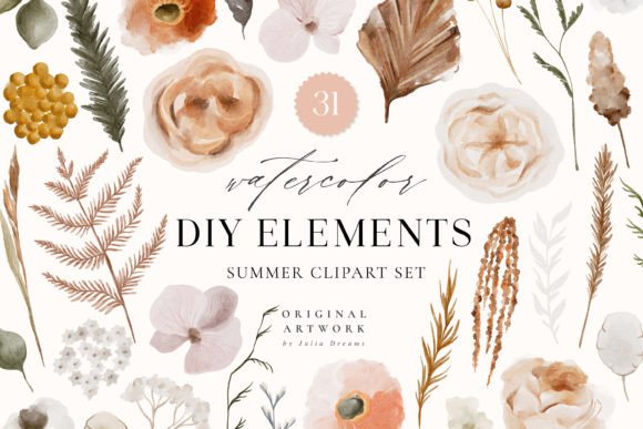 Download Summer Watercolor Flower Digital Clipart - Watercolor Collection