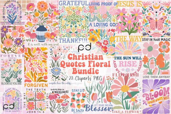 Download Christian Quotes Floral Bundle Clipart - Floral bundle Collection