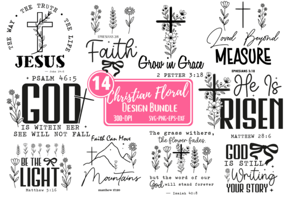 Download Christian Svg, Bible Verse Floral Bundle - Floral bundle Collection