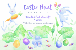 Download Easter Hunt Watercolor Bunnies - Watercolor Collection