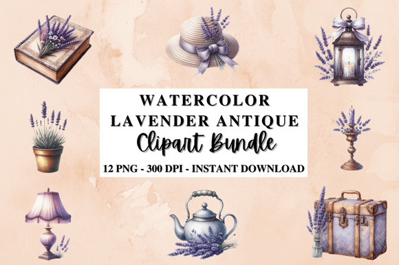 Download Watercolor Lavender Antique Clipart - Watercolor Collection