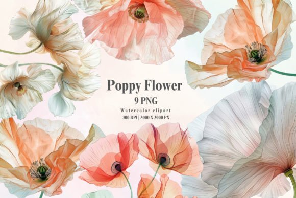 Download Watercolor Abstract Poppy Flower Clipart - Watercolor Collection