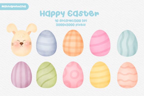 Download Watercolor Cute Easter Eggs  Clipart - Watercolor Collection