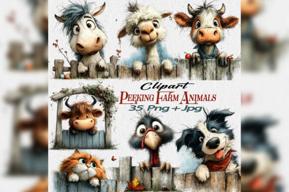 Download Spring Festival Peeking Farm Animals Png - Animals Collection