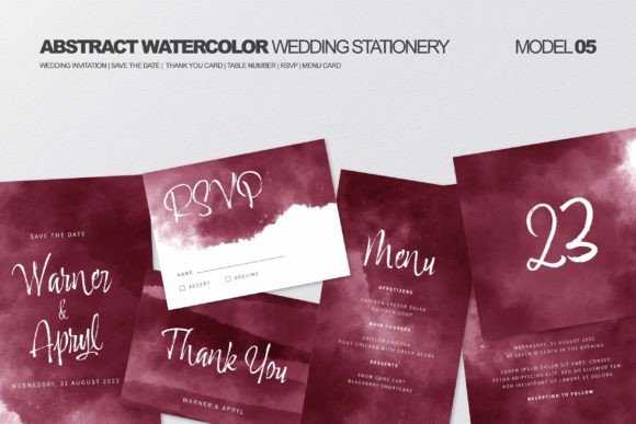 Download Abstract Watercolor Wedding Stationery - Watercolor Collection
