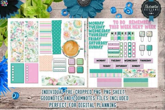 Download Watercolor Floral Digital Stickers - Watercolor Collection