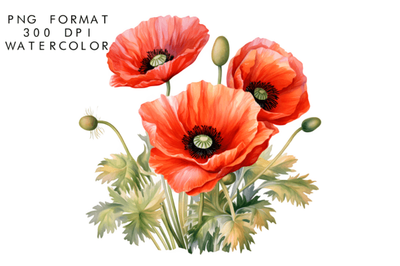 Download Watercolor Poppy Flower Clipart - Watercolor Collection