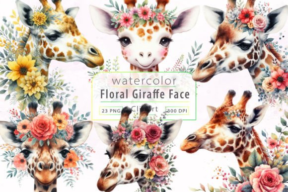 Download Watercolor Floral Giraffe Clipart - Watercolor Collection
