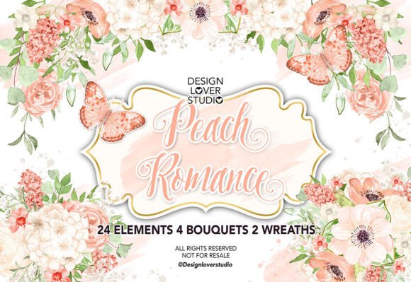 Download Watercolor PEACH DREAMS Design, Spring W - Watercolor Collection