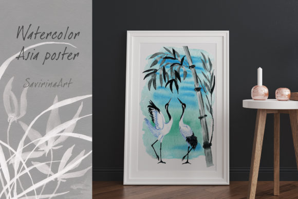 Download Wall Art Watercolor Plants and Bird Card - Watercolor Collection