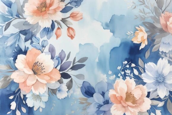 Download Soft Blue Watercolor Floral Background - Watercolor Collection