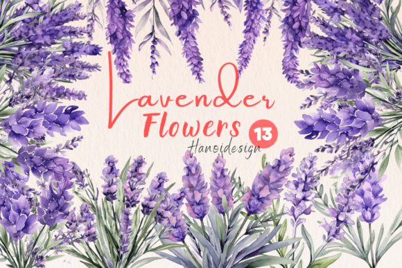Download Lavender Flowers Watercolor Cliparts - Watercolor Collection