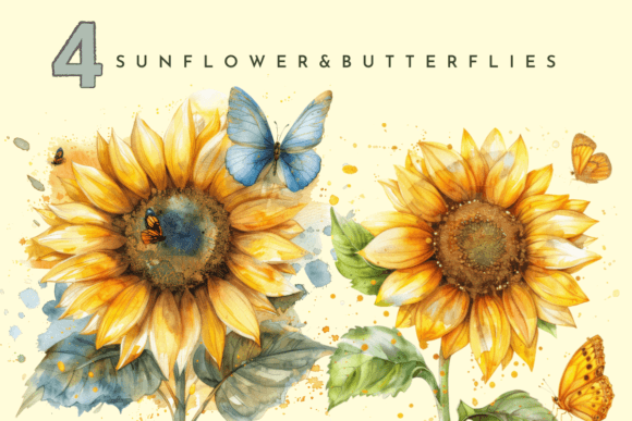 Download Watercolor Sunflowers Yellow Floral - Watercolor Collection