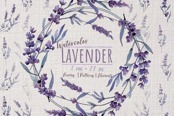 Download Wonderful Violet Lavender Watercolor Set - Watercolor Collection