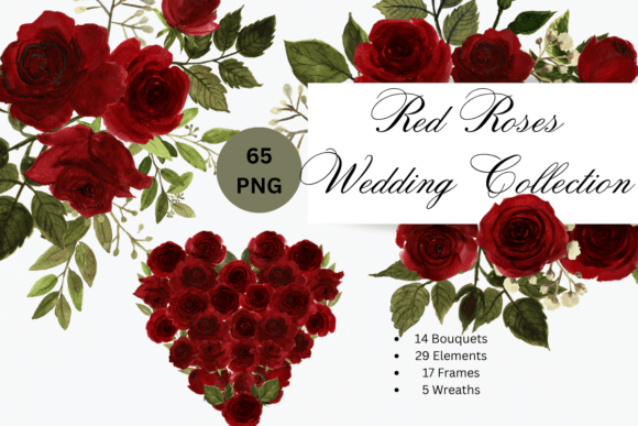 Download Watercolor Red Roses Wedding Collection - Watercolor Collection