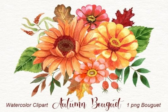Download Watercolor Autumn Flower Bouquet - Watercolor Collection