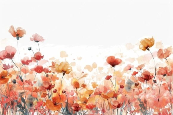 Download Watercolor Poppy Field - Watercolor Collection