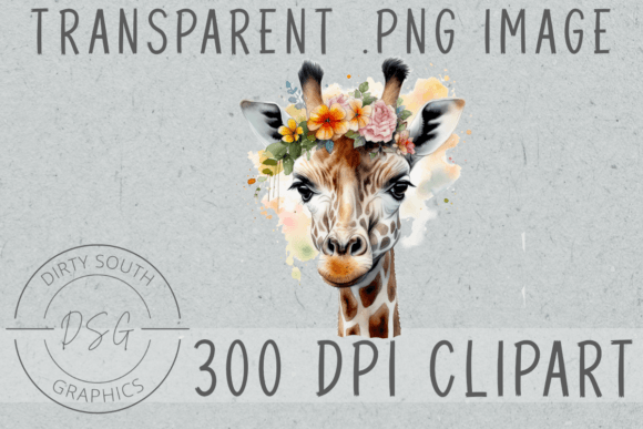 Download Floral Watercolor Giraffe Clip Art - Watercolor Collection