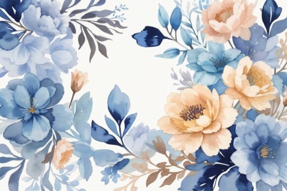 Download Soft Blue Watercolor Floral Background - Watercolor Collection