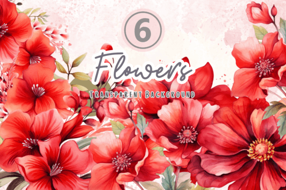 Download Watercolor Red Flowers Clipart - Watercolor Collection