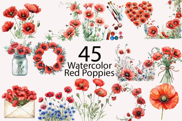 Download Poppies Watercolor Clipart - Watercolor Collection