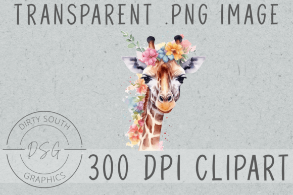 Download Watercolor Floral Giraffe Clip Art - Watercolor Collection