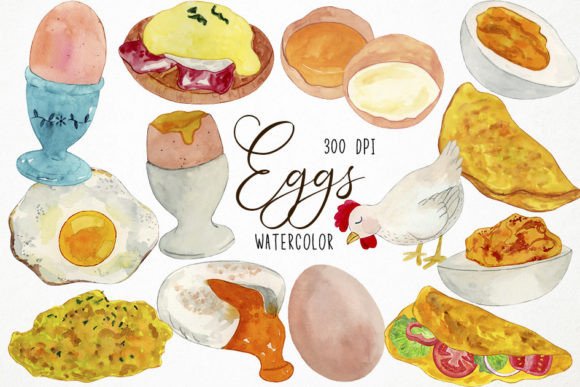 Download Watercolor Eggs Clipart, Omelette - Watercolor Collection