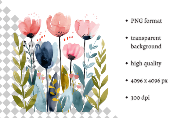Download Watercolor Spring Flowers PNG Clipart - Watercolor Collection