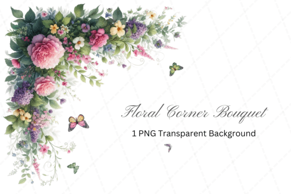 Download Watercolor Floral Corner Border PNG - Watercolor Collection