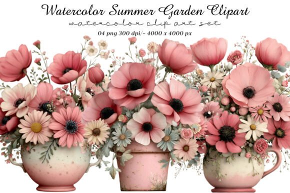 Download Watercolor Summer Garden Clipart - Watercolor Collection